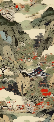 Fabric roller blind for window Mountain