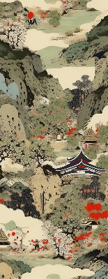 Fabric roller blind for window Mountain