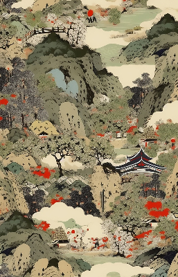 Fabric roller blind for window Mountain