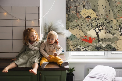Fabric roller blind for window Mountain
