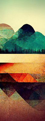 Blackout roller blind for window Abstract mountains