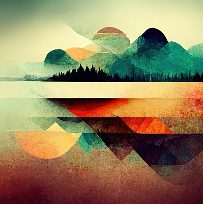 Blackout roller blind for window Abstract mountains