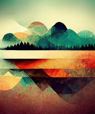 Blackout roller blind for window Abstract mountains