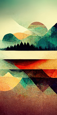 Blackout roller blind for window Abstract mountains