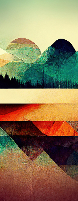 Blackout roller blind for window Abstract mountains