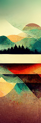 Blackout roller blind for window Abstract mountains