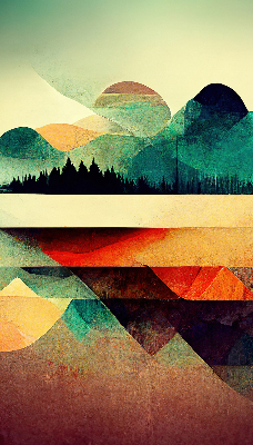 Blackout roller blind for window Abstract mountains