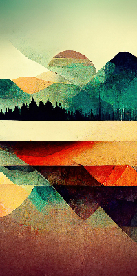 Blackout roller blind for window Abstract mountains