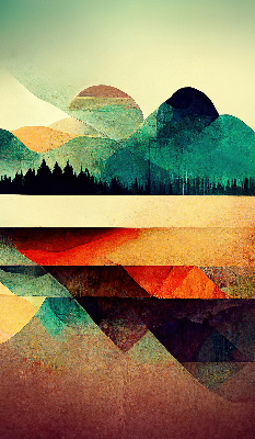 Blackout roller blind for window Abstract mountains
