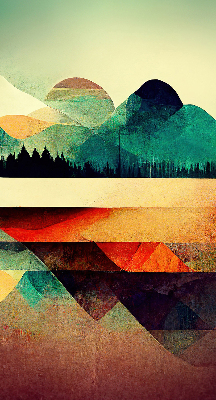 Blackout roller blind for window Abstract mountains