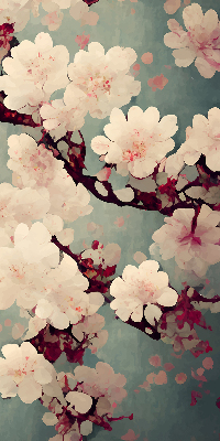Blackout roller blind Cherry blossom