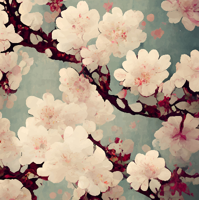 Blackout roller blind Cherry blossom