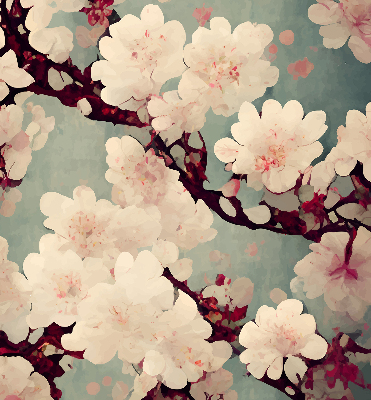 Blackout roller blind Cherry blossom