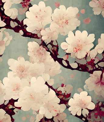 Blackout roller blind Cherry blossom