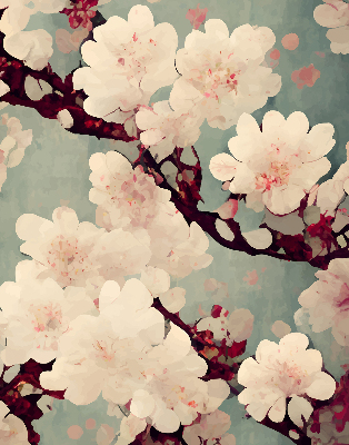 Blackout roller blind Cherry blossom