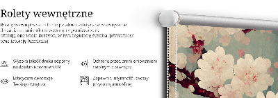 Blackout roller blind Cherry blossom
