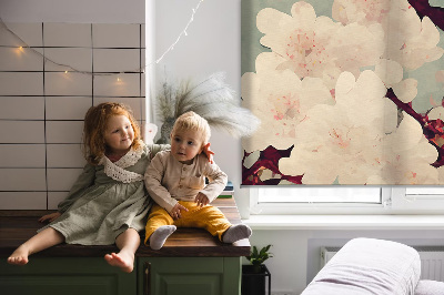 Blackout roller blind Cherry blossom