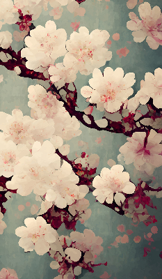 Blackout roller blind Cherry blossom