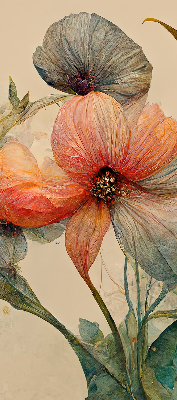 Fabric roller blind for window Flower