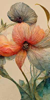 Fabric roller blind for window Flower