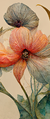 Fabric roller blind for window Flower
