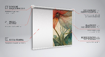 Fabric roller blind for window Flower