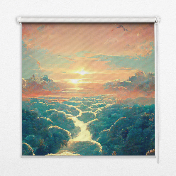Blackout roller blind for window Sunset