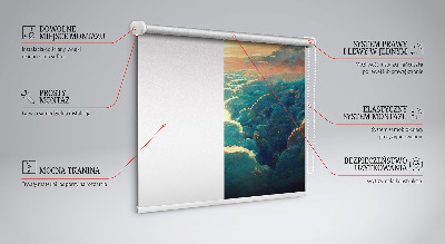 Blackout roller blind for window Sunset