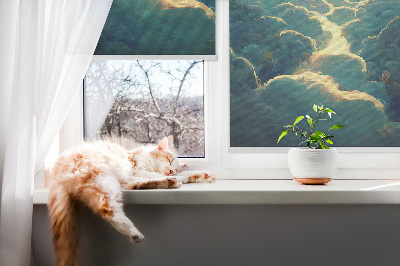 Blackout roller blind for window Sunset