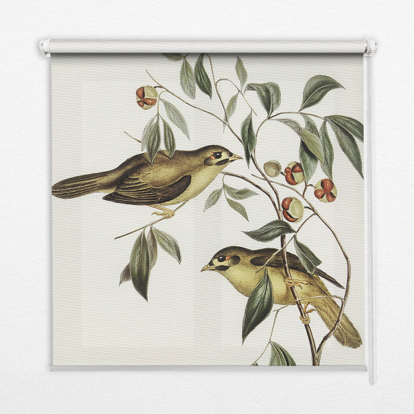 Blackout roller blind Birds on a tree
