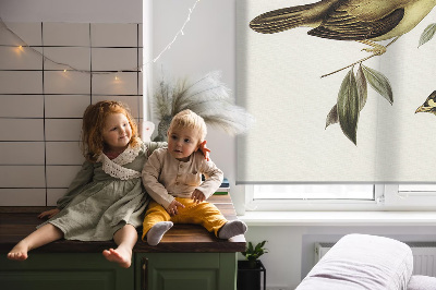 Blackout roller blind Birds on a tree
