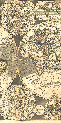 Blackout roller blind for window World map