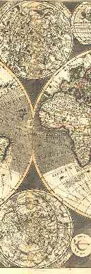 Blackout roller blind for window World map