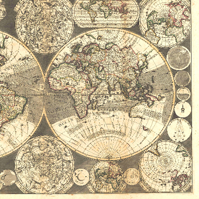 Blackout roller blind for window World map