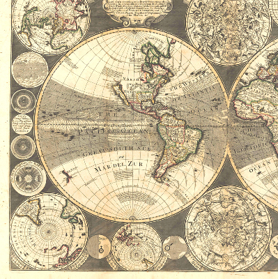 Blackout roller blind for window World map