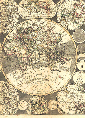 Blackout roller blind for window World map