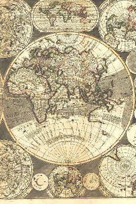 Blackout roller blind for window World map