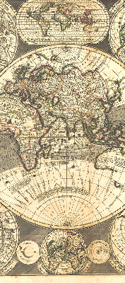 Blackout roller blind for window World map
