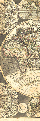 Blackout roller blind for window World map