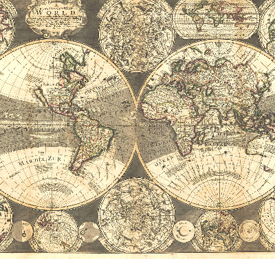 Blackout roller blind for window World map