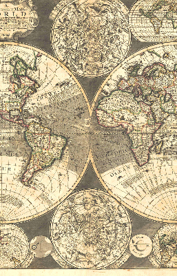 Blackout roller blind for window World map