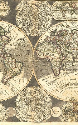 Blackout roller blind for window World map