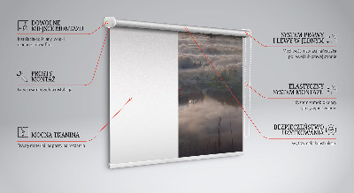 Fabric roller blind for window Trees in the fog