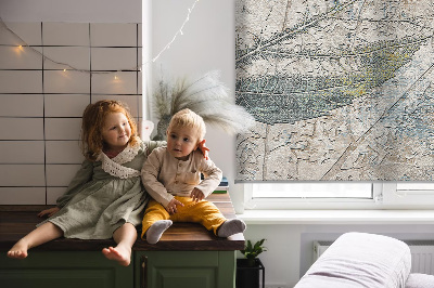 Fabric roller blind for window Reflected leaves