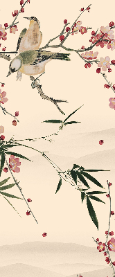 Blackout roller blind Cherry Blossom and Bird