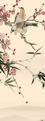 Blackout roller blind Cherry Blossom and Bird
