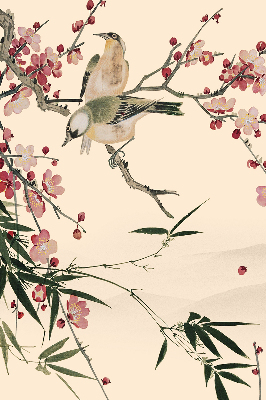 Blackout roller blind Cherry Blossom and Bird