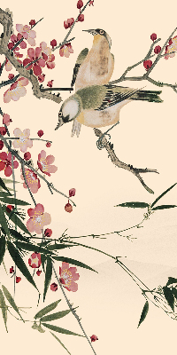 Blackout roller blind Cherry Blossom and Bird