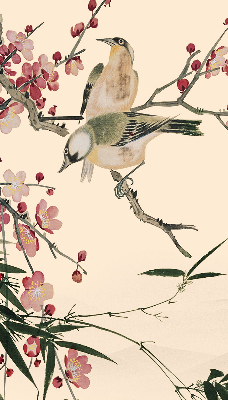 Blackout roller blind Cherry Blossom and Bird