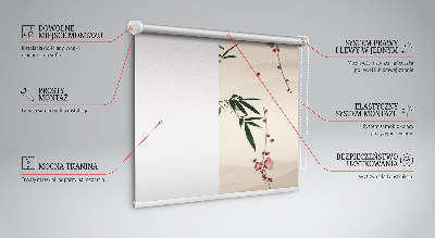 Blackout roller blind Cherry Blossom and Bird